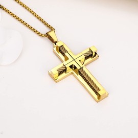 Yonhon Men's Cross Necklace for Men