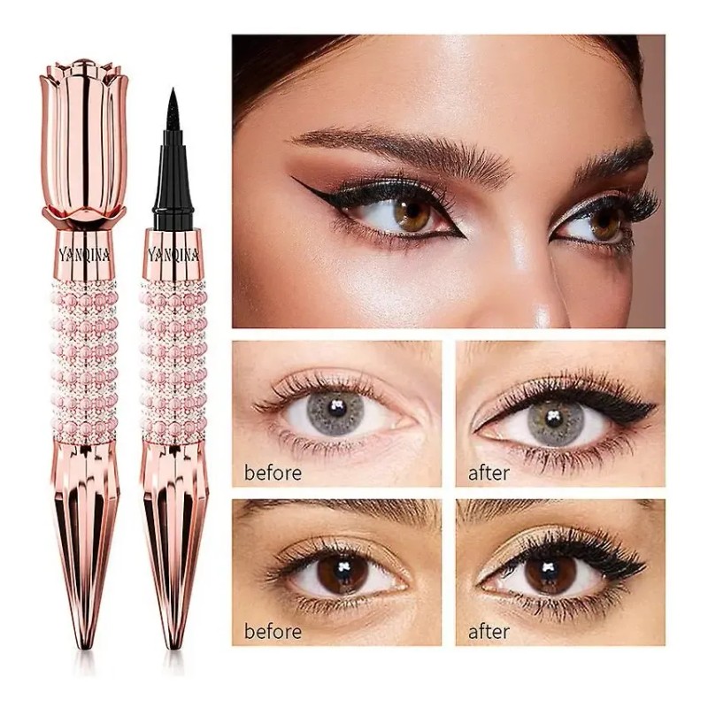 Delineador Líquido Ojos Yanqina Negro Impermeable Agua 1gr