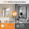 Besdomus Bathroom Pivot Wall Mirror: 20"x24" Gold Tiltable Beveled HD