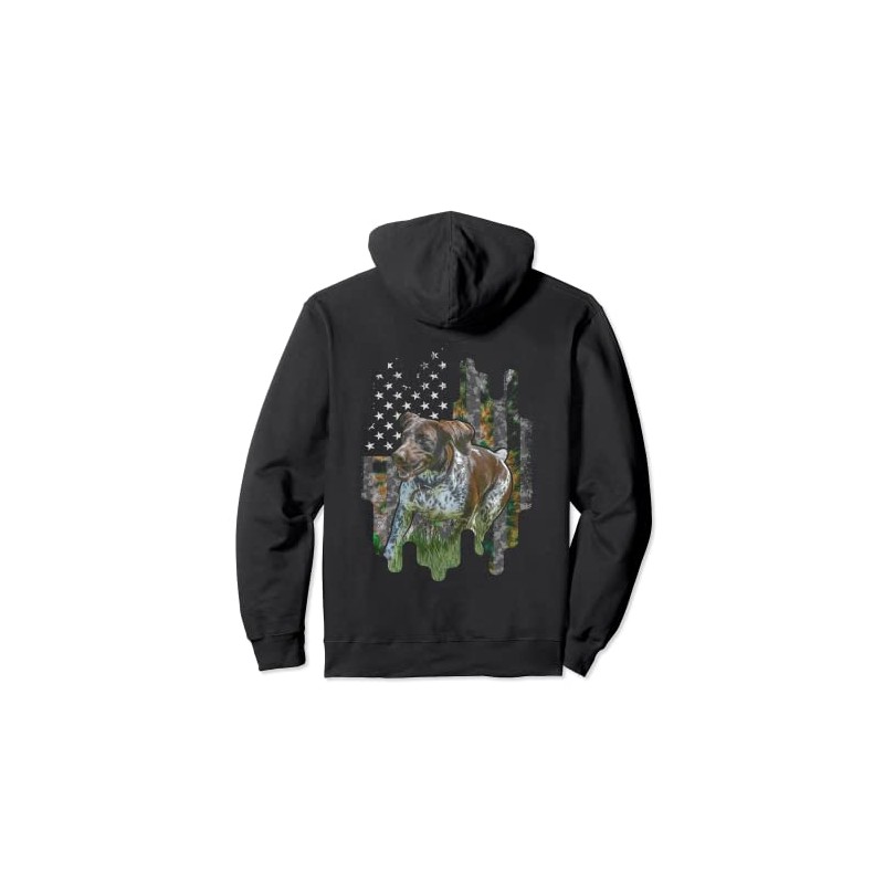 Camo American Flag German Shorthaired Pointer Dog Lover Pullover Hoodie