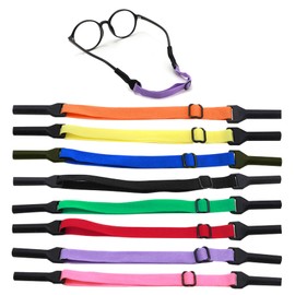 SKHAOVS 8 Stück Verstellbarer Brillen Halteriemen,Elastic Cord Gläser Retainer Strap Band,Anti Rutsch Kein Schwanz Brillenbänder Für Erwachsene und Kinder für Sport Brillen und Sonnenbrillen(8 Farben)