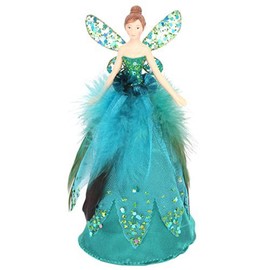Gisela Graham Peacock Feather Angel for the Christmas Tree Top, Tree Topper, 18 cm