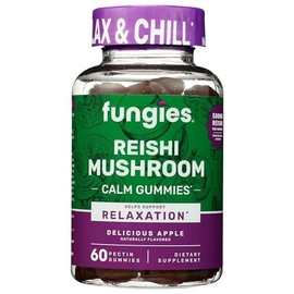 Healthy on the Beach- Gomitas de hongos Fungies Reishi  Deliciosa Manzana  60 Porciones  Gomitas de Champiñones Relajantes para Anuncio               
