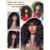 ISAMY Curly Wigs With Bangs for Women Lace Hairline Long