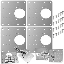 Cabinet Hinge Repair Plate 4 Pieces Repair Kit for Cabinet Doors Stainless Steel 23032