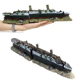 SatcOp Resin Wreck Ornaments, Titanic Lost Wrecked Boat Ship Aquarium Decoration Ornament Wreck Ornaments