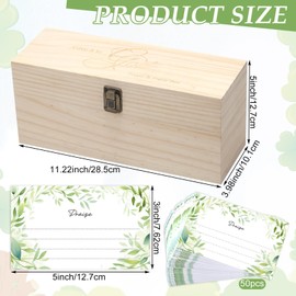 Cinnvoice Wooden Prayer Box Prayer Double Sided Cards Set Include 1 Pcs Engraved Gold Letters Prayer Box 100 Pcs Imitation Leaves Prayer Cards for Religious Gifts Christian Baptism Gifts