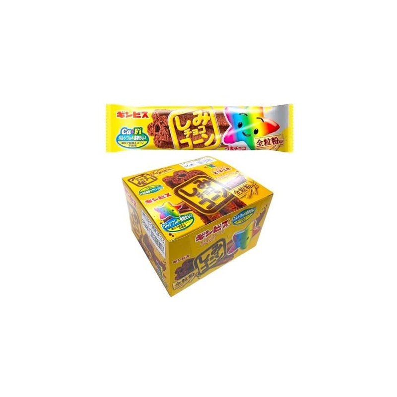 ""Shimi Choco Corn"" Chocolate snack stick 20 pieces Ginbis With