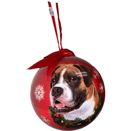 Boxer Christmas Ornament Shatter Proof Ball