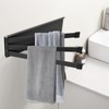 Towel Rail Black with 3 Arms No Drilling Towel Rail