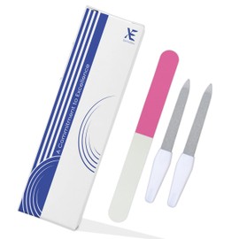 XE Nagelfeilen und Polierset – 2 Teiliges, diamant Beschichtetes, Doppelseitiges, Einweg Nagelfeilenset mit 3 Wege Nagelpolierstab zum Polieren von Gel, Acryl Nägeln, Ideales für Maniküre und Pediküre