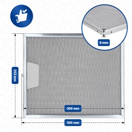 VIOKS Filter Dunstabzugshaube Metall Ersatz für AEG Elеctrolux 50248271004 Faber 133.0017.054 Whirlpоol 482000027080 Dunstabzugshaube Metallfilter 300x253 mm Filter für Abzugshaube