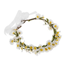 PACKOVE Daisy Flower Crown Artificial Floral Headband for Women and Versatile Hair Wreath for Weddings Parties and Seasonal Decorations Lightweight and Realistic Design