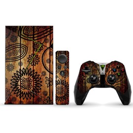 MightySkins Skin Compatible with NVIDIA Shield TV (2017) wrap Cover Sticker Skins Wooden Floral
