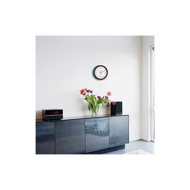TFA Dostmann Analogue Wall Clock 60.3547.20 Radio-Controlled Clock Metal Frame