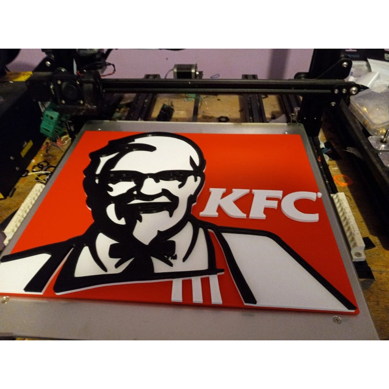 Spencer-3D 15 Inch Diameter KFC 3D Printed 3D Logo Sign