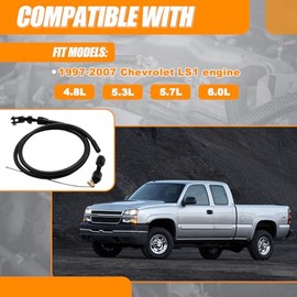 Cable de acelerador LS de 36 pulgadas, compatible con Chevrolet LS1 Engine 1997-2007, 4.8L 5.3L 5.7L 6.0L, LS Swap Fuel Line Kit.Cable trenzado de acero inoxidable (negro)