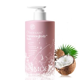 Brightening Coconut Body Wash 480ml, Moisturising Shower Gel for Dry & Sensitive Skin, Hydrating Body Cleanser with Natural Coconut Oil, Refreshing Scent, Daily Use for Men & Women