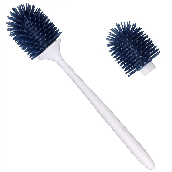 bretoes Silicone Toilet Brush Bathroom Brush Replace Head (1 Lever