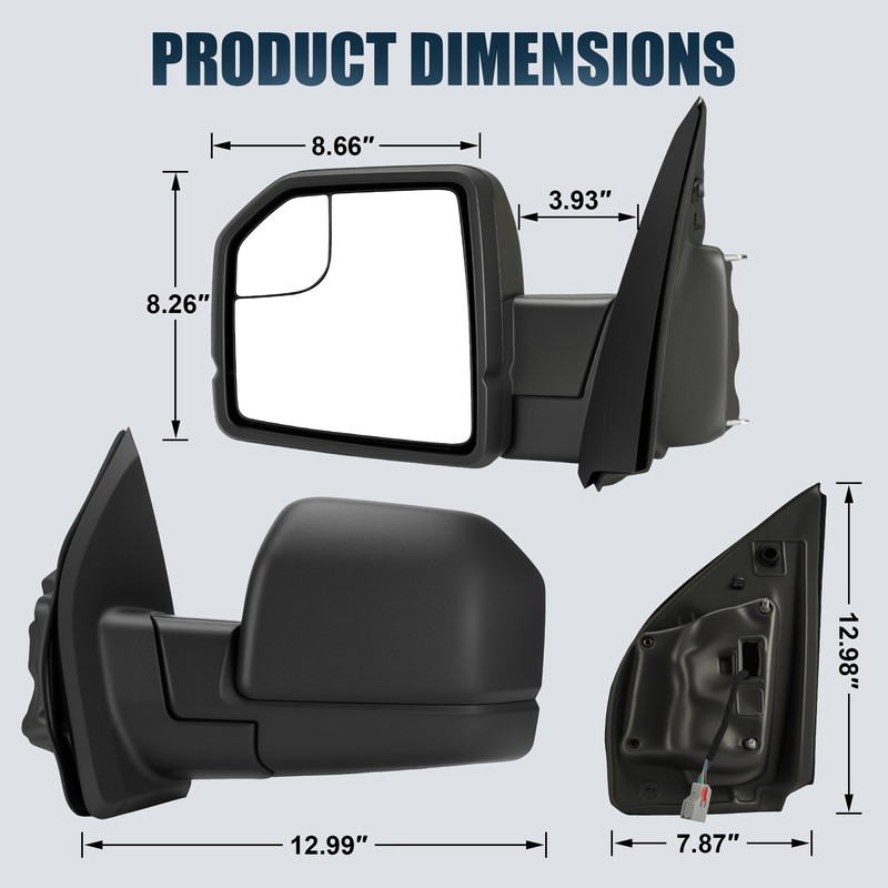 Driver Left Side Mirror Compatible with 2015-2020 Ford F-150, Power