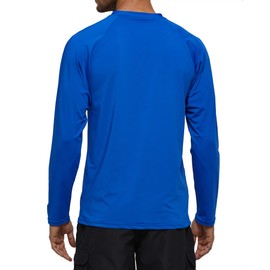 Arcweg Rashguard Men Long Sleeves Diving UV Protection UPF 58+ Elastic Rash Vest Loose Fit Top Swimming Quick Drying Surfing Pool T-Shirt Sports Top Rashie Blue