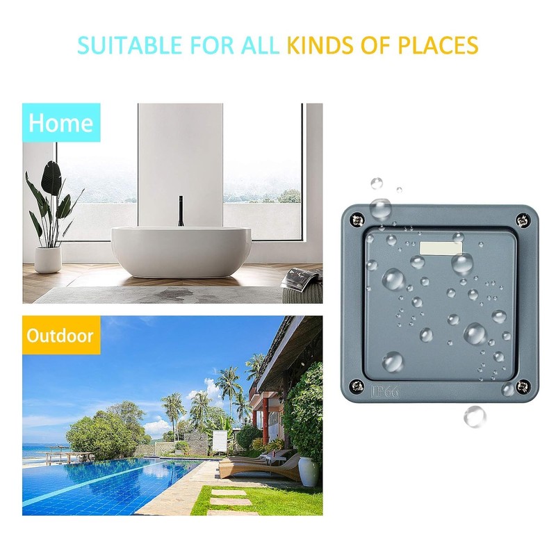 SuperInk Waterproof Outdoor 1-Gang 2-Way Light Switched,1Pack Single Weatherproof Light