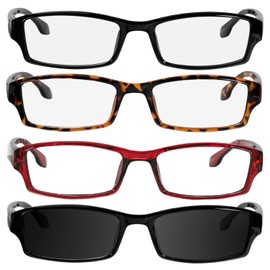 TruVision Readers - 9501HP - 4 pk - 1Blk 1Tort 1Red 1TintedBlk 1.50