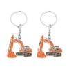 2 Pieces Excavator Keychains, Creative Cartoon Keychains, Metal Keychains, Interesting