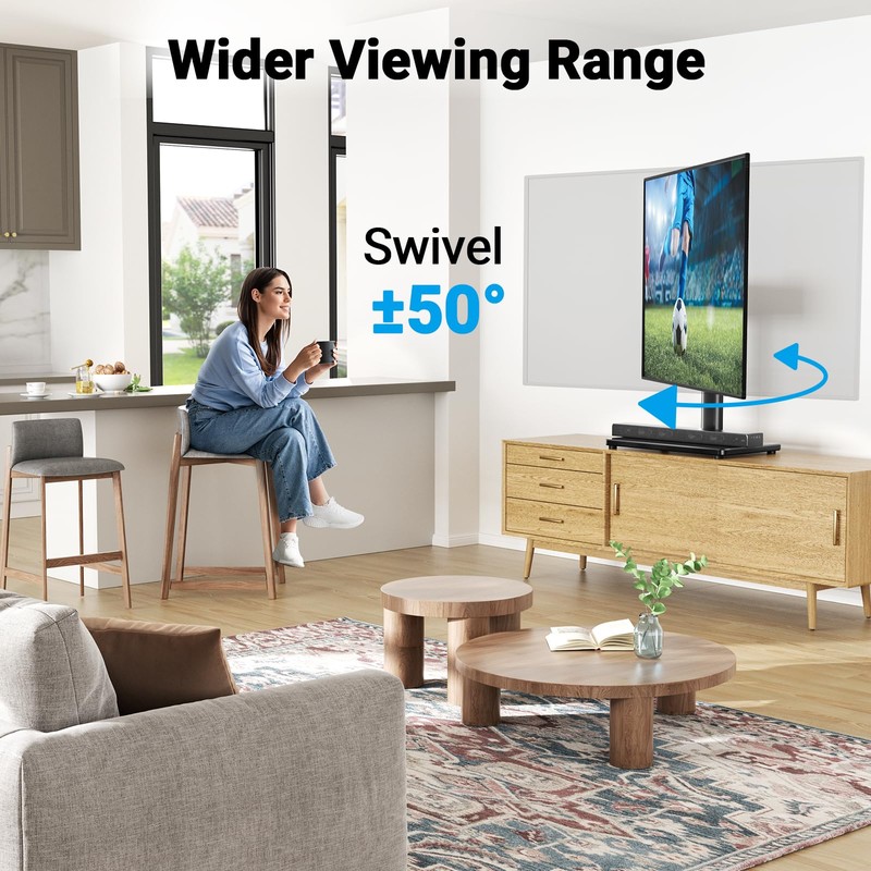 PERLESMITH Universal Swivel TV Stand for 24-60 inch TVs up
