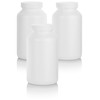 White Plastic HDPE Packer Bottle with White Ribbed Lid 17