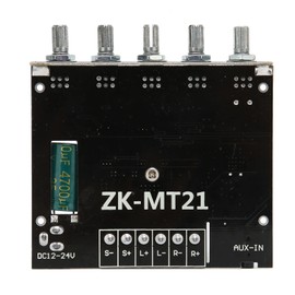 DC12‑24V Digital Power Amplifier Board, ZK-MT21 2.1 Channel 50W+50W+100W High Power Audio Stereo Bluetooth 5.0 Subwoofer Amplifier Board for 15‑100W 4‑8Ω Speakers.