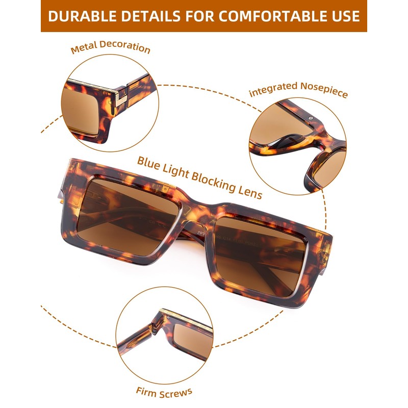 JM Fully Magnified Reading Sunglasses Women with Spring Hinge, Fashion