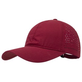 PivotWing 4-Panels Perforation Baseball Cap - Lightweight Breathable for All Sports, burgundy