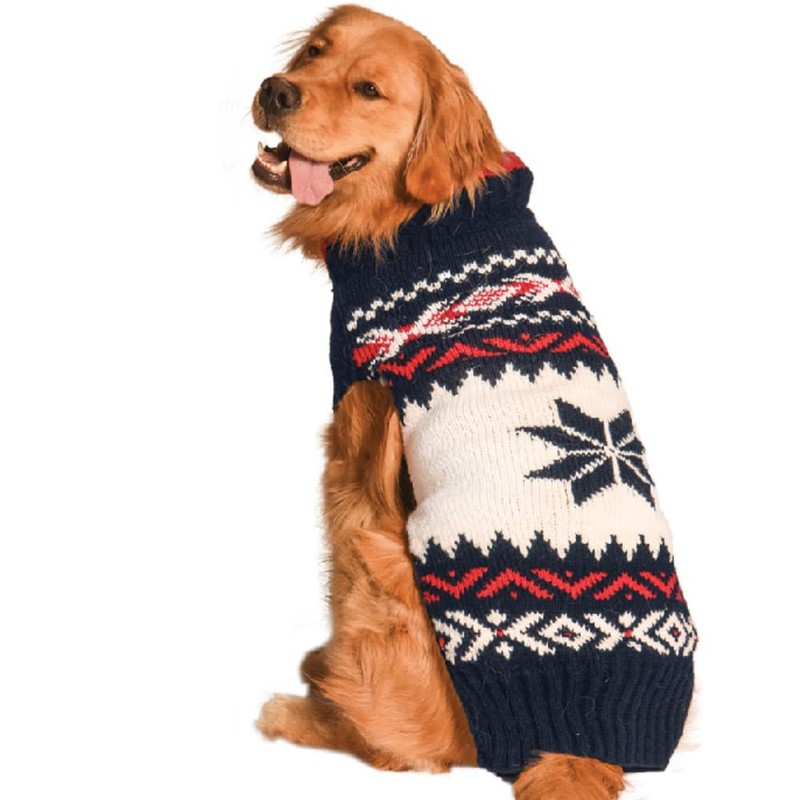Chilly Dog Navy Vail Dog Sweater (Medium)
