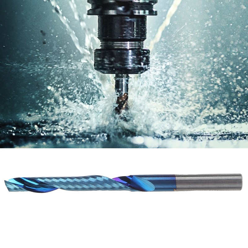 Single Flute Cutter Tungsten Steel Spiral End Mill Straight Shank