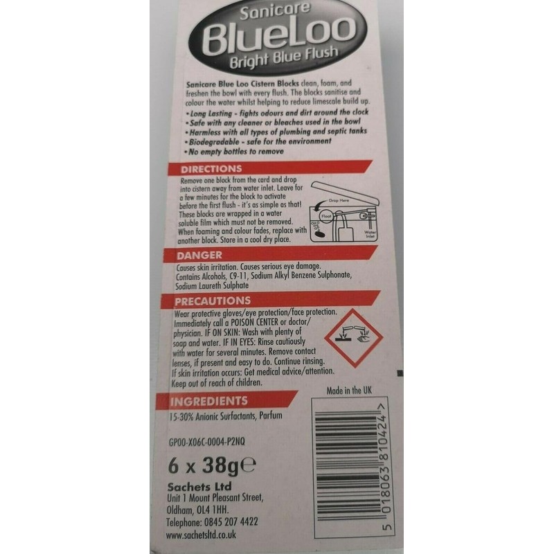 Blue Toilet Cistern Blocks 12 Pack (2 x 6 Blocks)