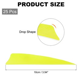 sourcing map Arrow Vanes Arrow Fletching 4" Shield Shape Turkey Feathers for Hunting DIY Shooting(Lemon Yellow, Pack of 25)