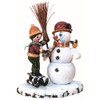 Kleine Figuren & Miniaturen Winterkinder Junge mit Schneemann - 11cm
