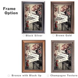 Lovers Roadcrossing Signs Framed Arts Gift,includes Names and the Date Unique Gift for the Anniversary. Framed Size:21 5/8X15 1/2 inches