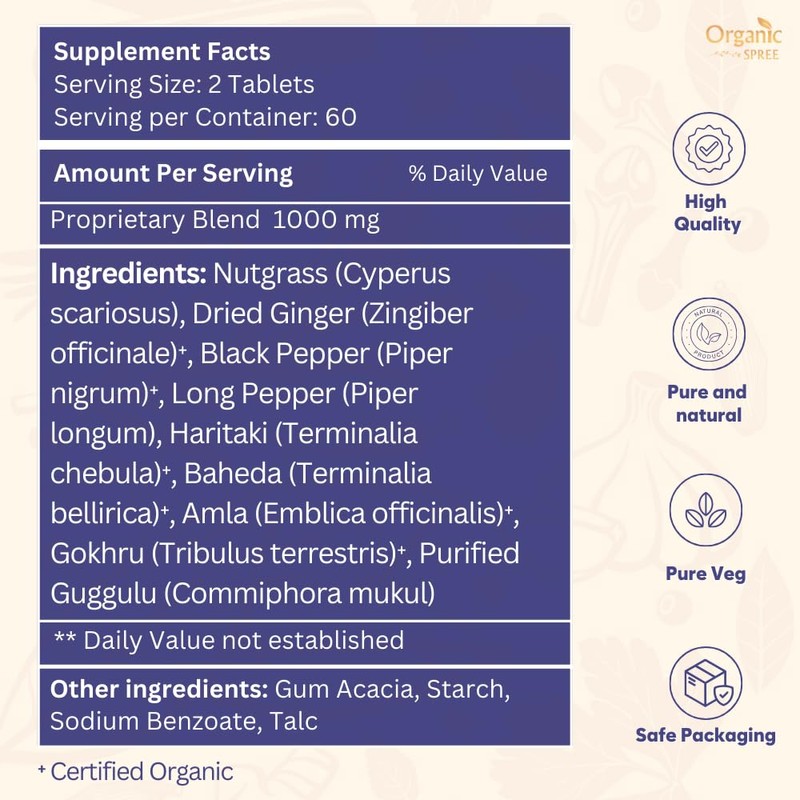 ORGANIC SPREE ORGANIC SPREE Gokshuradi Guggulu 120 Tablets - Ayurvedic