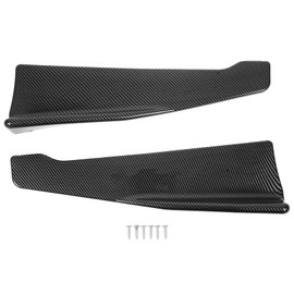 2 Pcs 35cm Rear Bumper Canard Lip Splitter Left Right Lower Splitter Spoiler Body Kits Replacement for Seat Leon A3 A4 A6 Carbon Fiber Style