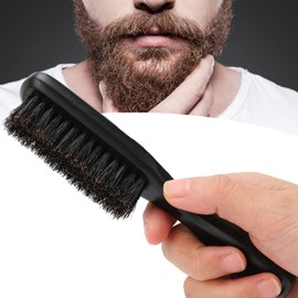 Cepillo para Barba para Hombres, Cepillo para el Cuidado de la Barba, Cerdas Rígidas de Jabalí Cepillo para Barba, Peines para el Cabello con Mango de Madera para Barbas, Bigotes, Piel Y Cabello Negro