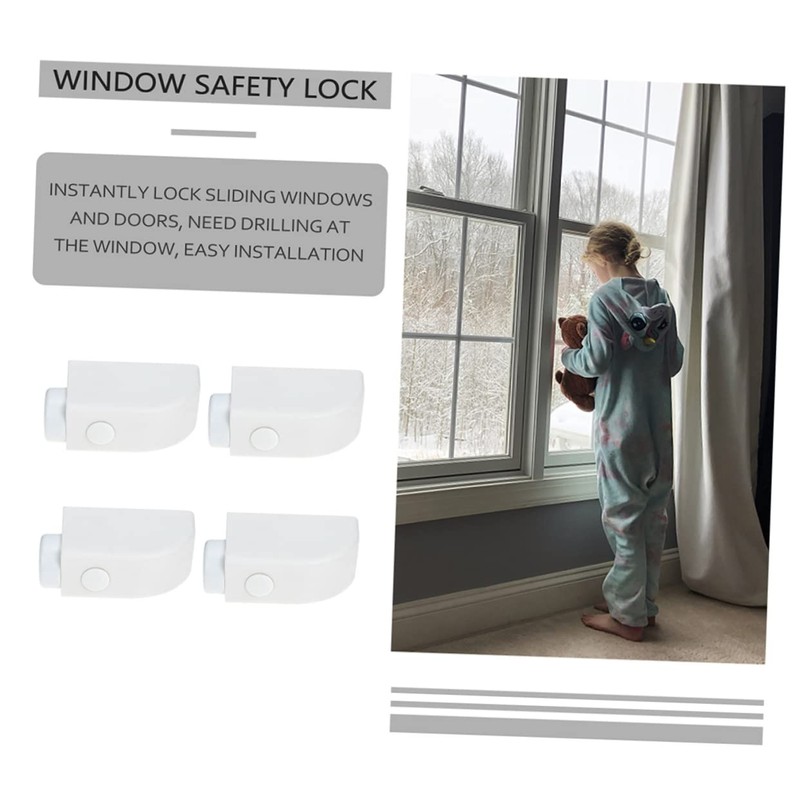 COHEALI 4Pcs Window Safety Latch Security Lock for Sliding Doors