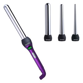Timco TCX-F Ferro con Accesorios Intercambiables 3 en 1 Tecnología TurboHeat con Ion, Superficie de Titanium, Color Morado