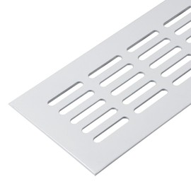 Gedotec Ventilation grille square made of aluminium, 1 piece exhaust grille, white matt, 500 x 80 mm, door grille aluminium for indoor and outdoor use, ventilation grille square for screwing on,
