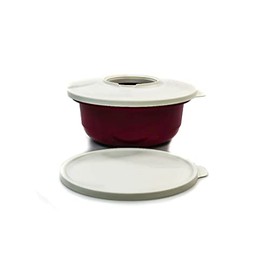 Tupperware Mixing Bowl Pro 2.0 L Dark Pink + 2 Lids White Yeast Dough Bowl