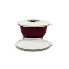 Tupperware Mixing Bowl Pro 2.0 L Dark Pink + 2 Lids White Yeast Dough Bowl