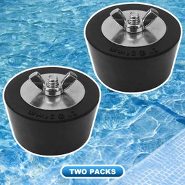 2" Pool Winterizing Plug, Swimming Pool Winter Expansion Plugs with SS Screw, Stainless Steel Bolts, Heavy Duty Rubber (2 Pack)