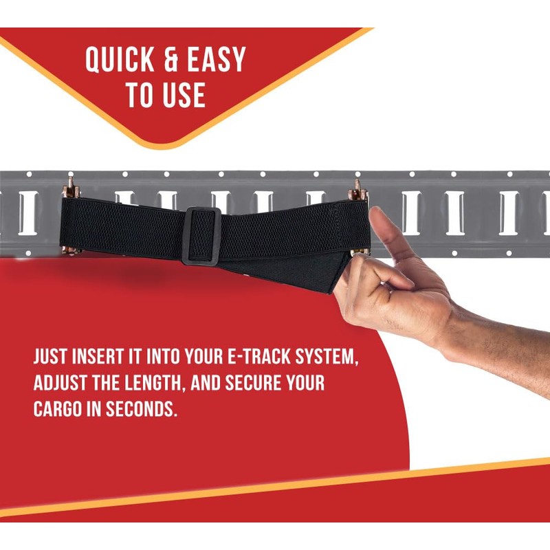 Mytee Products (4 Piece) 12"-22" Adjustable E-Track Bungee Tie-Down Straps