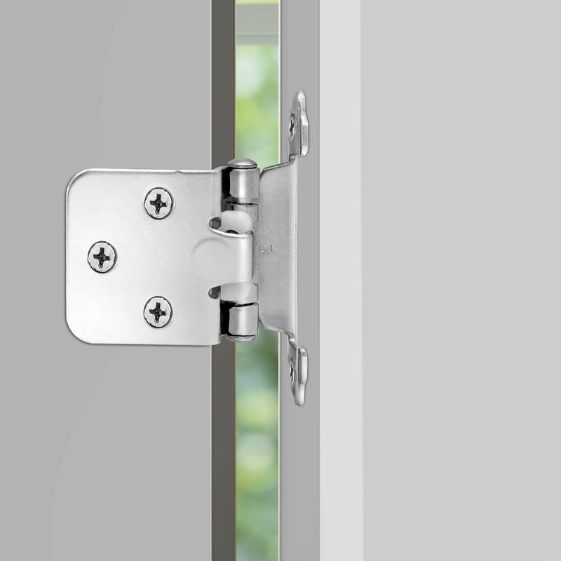 50 Pack Cabinet Door Hinges, 1/2 Inch Self Closing Overlay